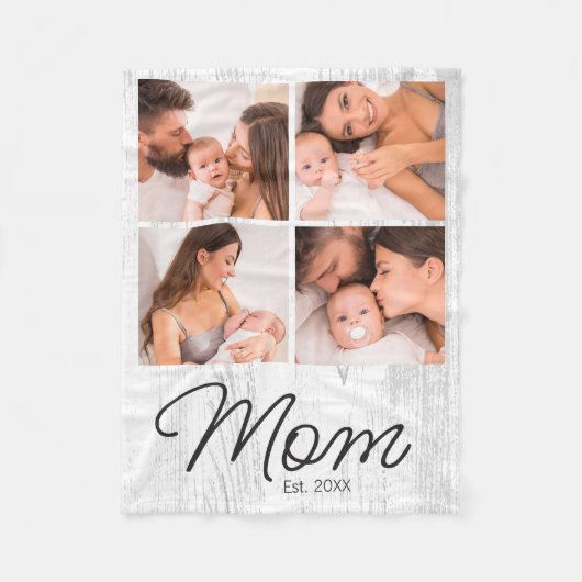 Schattige moderne fotocollage Moeder gevestigd Fleece Deken (Voorkant)