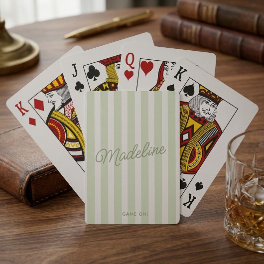 Schattige moderne gepersonaliseerde kust sage gest pokerkaarten