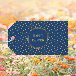 Schattige moderne gouden polka stippen christelijk cadeaulabel