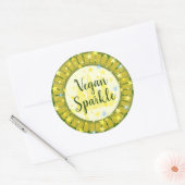    Schattige moderne groene sterren vrolijke vegan Ronde Sticker (Envelop)