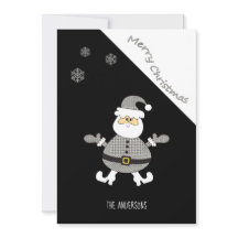 Schattige moderne houndstooth kerstman sneeuwvlok