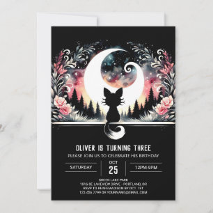 Schattige moderne kattenverjaardag kaart