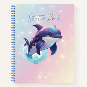 Schattige Moderne Kawaii Orka Moordwalvis Roze en Notitieboek