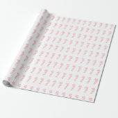 Schattige moderne kerst snoepriet roze cadeaupapier (Uitgerold)