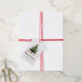 Schattige moderne kerstboom schets cadeaulabel (Met Touw)