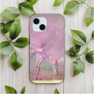 Schattige Moderne Meisjesachtige Roze Vlinder Feeë iPhone 15 Case