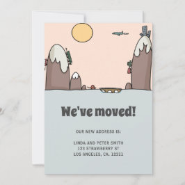 Schattige moderne nieuwe adres grote verhuizing  aankondiging
