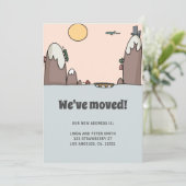 Schattige moderne nieuwe adres grote verhuizing  aankondiging (Staand voorkant)