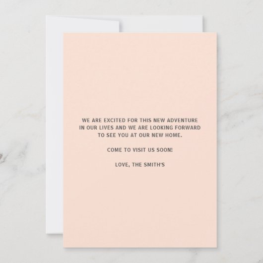 Schattige moderne nieuwe adres grote verhuizing  aankondiging (Achterkant)