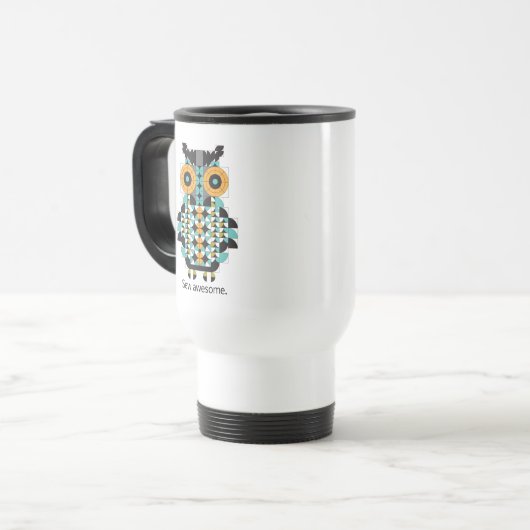 Schattige, moderne, Quilt Pattern Travel Mug Reisbeker (Voorkant links)