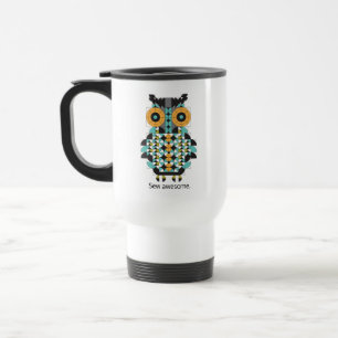 Schattige, moderne, Quilt Pattern Travel Mug Reisbeker