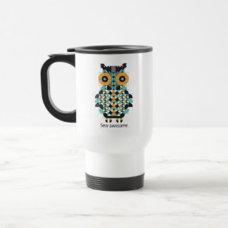 Schattige, moderne, Quilt Pattern Travel Mug Reisbeker