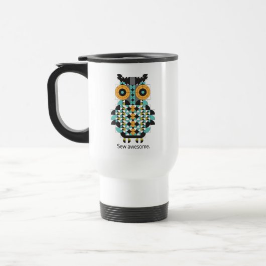 Schattige, moderne, Quilt Pattern Travel Mug Reisbeker (Links)