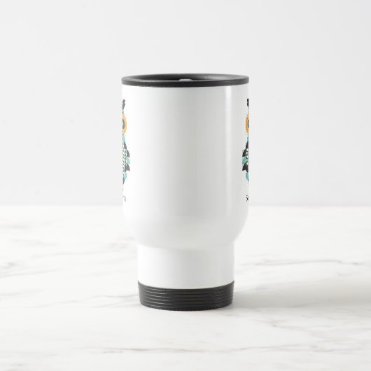 Schattige, moderne, Quilt Pattern Travel Mug Reisbeker (Center)