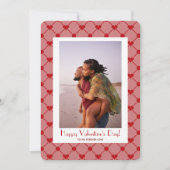 Schattige moderne rode harten foto Valentijnsdag Feestdagenkaart (Voorkant)