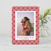 Schattige moderne rode harten foto Valentijnsdag Feestdagenkaart (Staand voorkant)