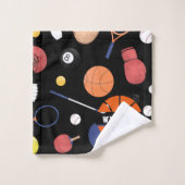 Schattige moderne sportkampioen op maat zwarte kid bad handdoek (Wasdoekje)