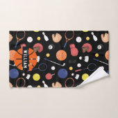 Schattige moderne sportkampioen op maat zwarte kid bad handdoek (Handdoek)