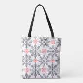 Schattige Moderne Stijlvolle Bloemige Sneeuw Flex Tote Bag (Achterkant)