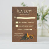 schattige moderne strandtrouw ster zeester RSVP-ka RSVP Kaartje (Staand voorkant)