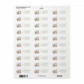Schattige moderne waterverf kerstdoos kat adres etiket (Full Sheet)