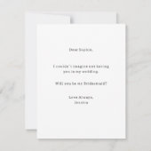 Schattige moderne wil je mijn bruidsmeisje foto kaart (Achterkant)