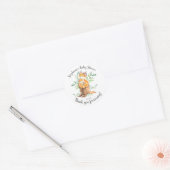 Schattige Moeder & Baby Fox Baby shower Favor Ronde Sticker (Envelop)