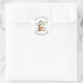 Schattige Moeder & Baby Hedgehog Baby shower Favor Ronde Sticker (Tas)