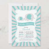 Schattige Moeder Baby Olifant Boys Baby shower Kaart (Voorkant)