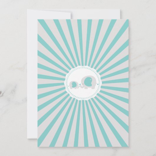 Schattige Moeder Baby Olifant Boys Baby shower Kaart (Achterkant)