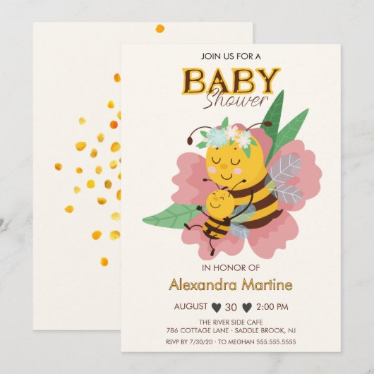 Schattige moeder & baby roze bloemenmeisje baby sh kaart (Voorkant / Achterkant)