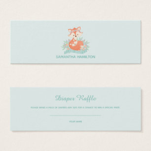 Schattige Moeder & Baby Vos Jongen Baby Shower Lui Mini Visitekaartjes