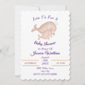 Schattige moeder Baby walvissen Baby shower uitnod Kaart (Voorkant)