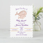 Schattige moeder Baby walvissen Baby shower uitnod Kaart (Staand voorkant)