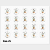 Schattige Moeder & Baby Wolf Baby shower Favor Ronde Sticker (Vel)