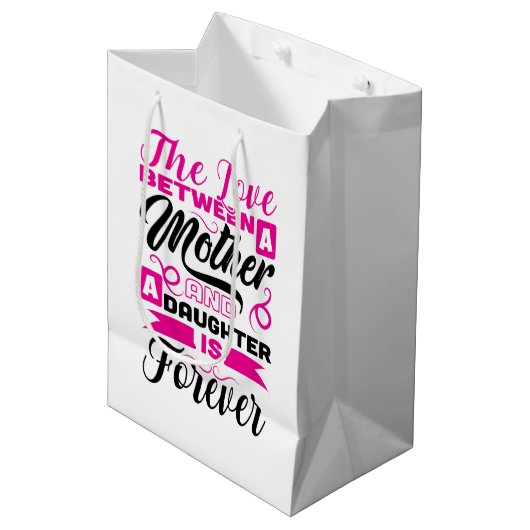 Schattige moeder-dochter liefde Moederdag Medium Cadeauzakje (Voorkant Gekanteld)