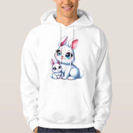 Schattige moeder en Baby Bunny Illustratie Hoodie
