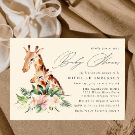 Schattige Moeder en Baby Giraffe Baby Shower Kaart