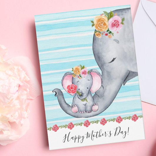 Schattige moeder en baby Moederdag Kaart