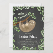 Schattige moeder en Baby Sloth Baby shower Kaart (Voorkant)