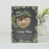 Schattige moeder en Baby Sloth Baby shower Kaart (Staand voorkant)
