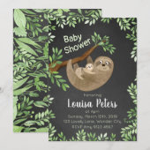 Schattige moeder en Baby Sloth Baby shower Kaart (Voorkant / Achterkant)