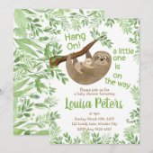 Schattige moeder en Baby Sloth Baby shower Kaart (Voorkant / Achterkant)