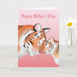 Schattige moeder en baby tijger Moederdag kaart