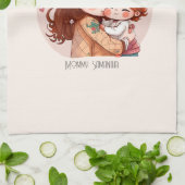 Schattige moeder en dochter Bond (14) Theedoek (Gevouwen)