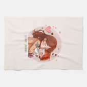 Schattige moeder en dochter Bond (14) Theedoek (Horizontaal)