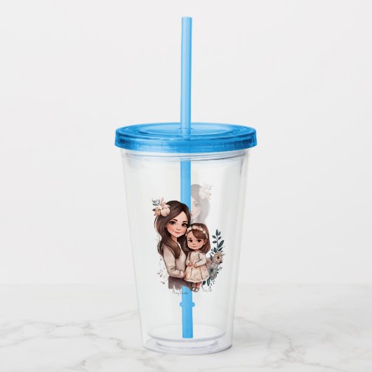 Schattige moeder en dochter Bond (3) Acryl Drinkbeker (Voorkant)