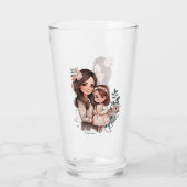 Schattige moeder en dochter Bond (3) Glas (Achterkant)