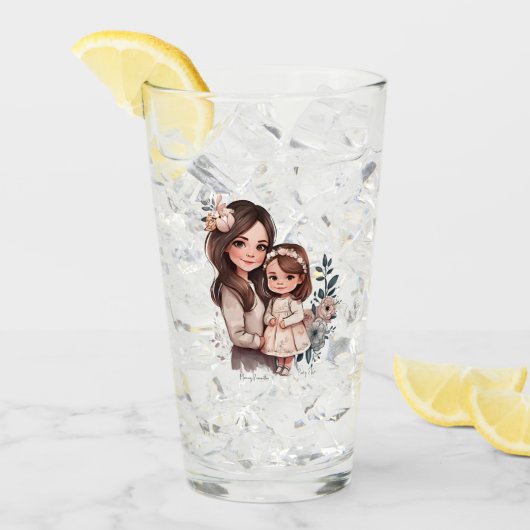 Schattige moeder en dochter Bond (3) Glas (Voorkant ijs)