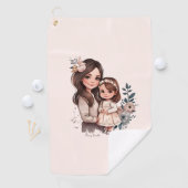 Schattige moeder en dochter Bond (3) Golfhanddoek (Insitu)